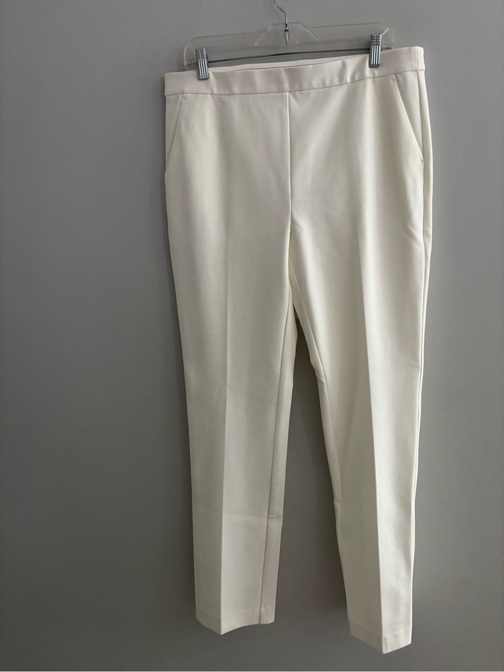 Blyse Cream White Cropped Ankle Dress Pants Size Large Stretchy